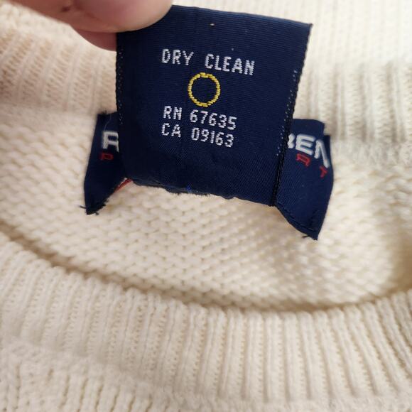 Ralph Lauren Polo Sport Vintage USA Sweater Cream Women Size Large Crewneck Flag - Picture 10 of 12
